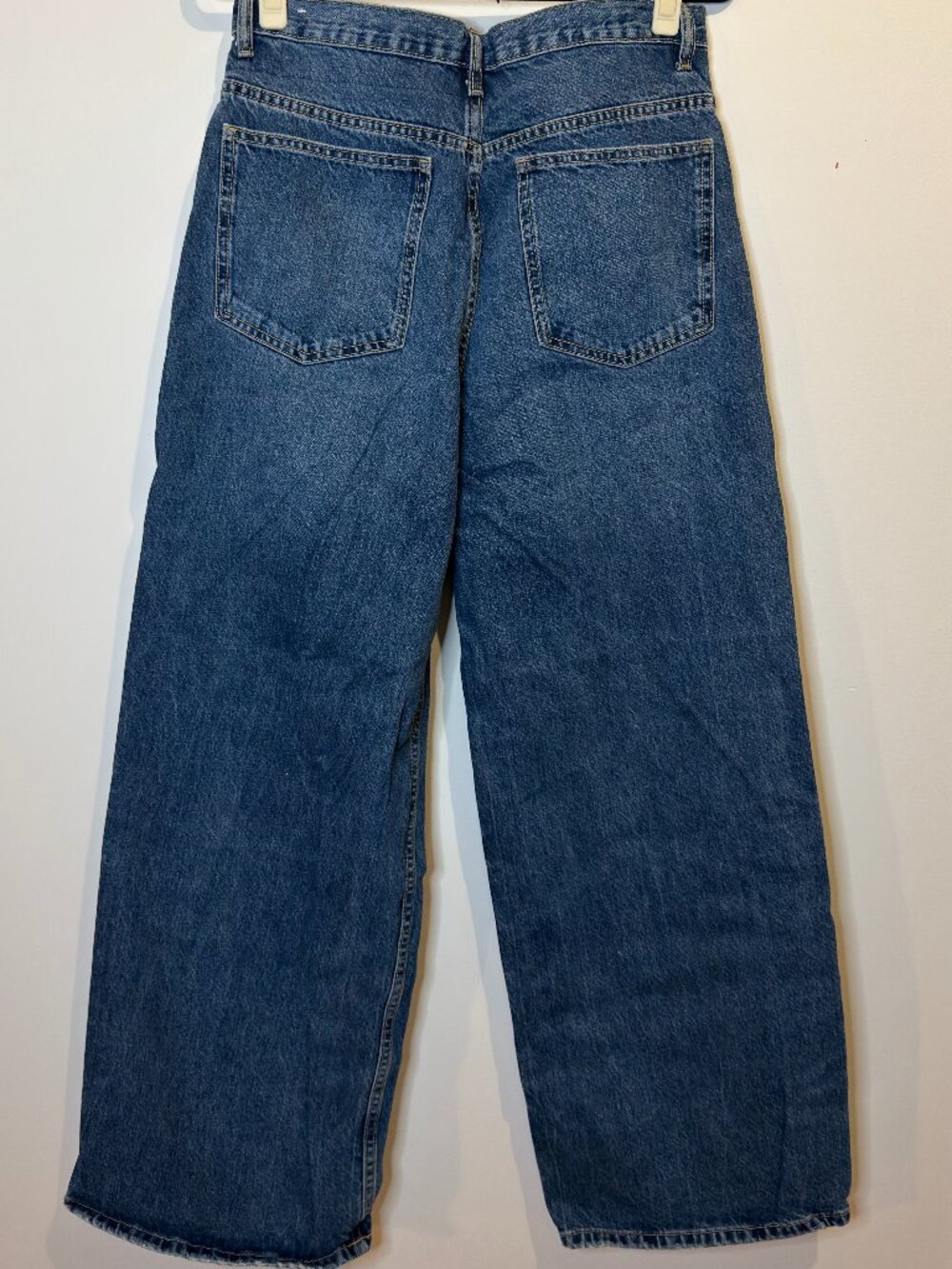 ZARA Women’s Crossover Waist Wide Leg Jeans Blue Size US 8 / EUR 40 - Picture 5 of 6